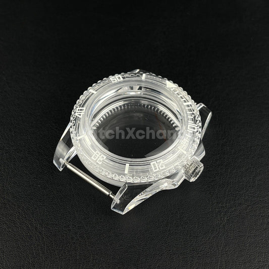 40mm SUB Acrylic Plastic Transparent Watch Case Kit for NH35/NH36 Watch Movement