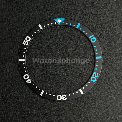 Black & Blue 39mm Flat Aluminium Bezel Insert For Divers Watch Seiko Mod Turtle