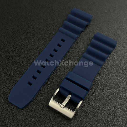 Blue Rubber Watch Strap Band For Rolex Seiko SKX007 Citizen Universal 20/22mm