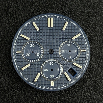 Blue 31.8mm Modified Watch Dial Accessory for VK63 Quartz Movement