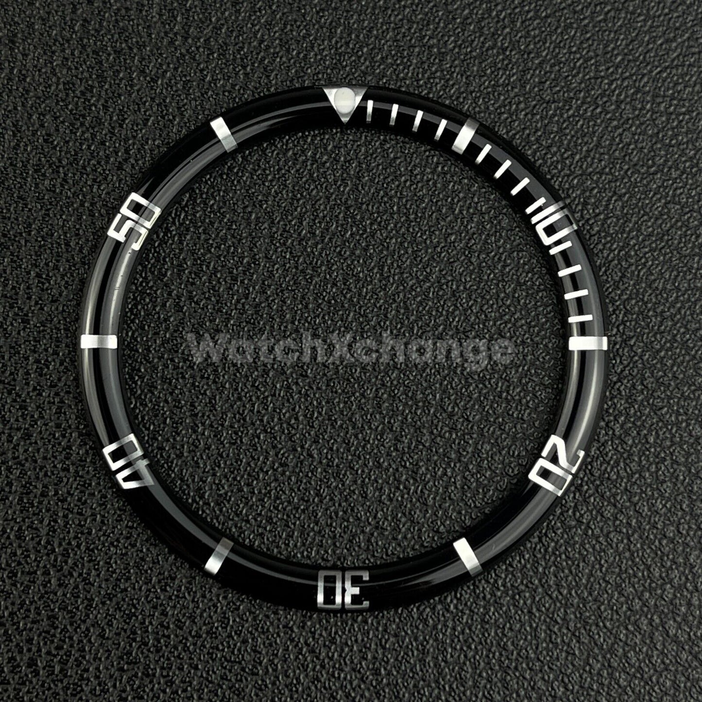 Black & Silver 38mm Flat Resin Bezel Insert For Divers Watch Seiko Mod SKX SRPD