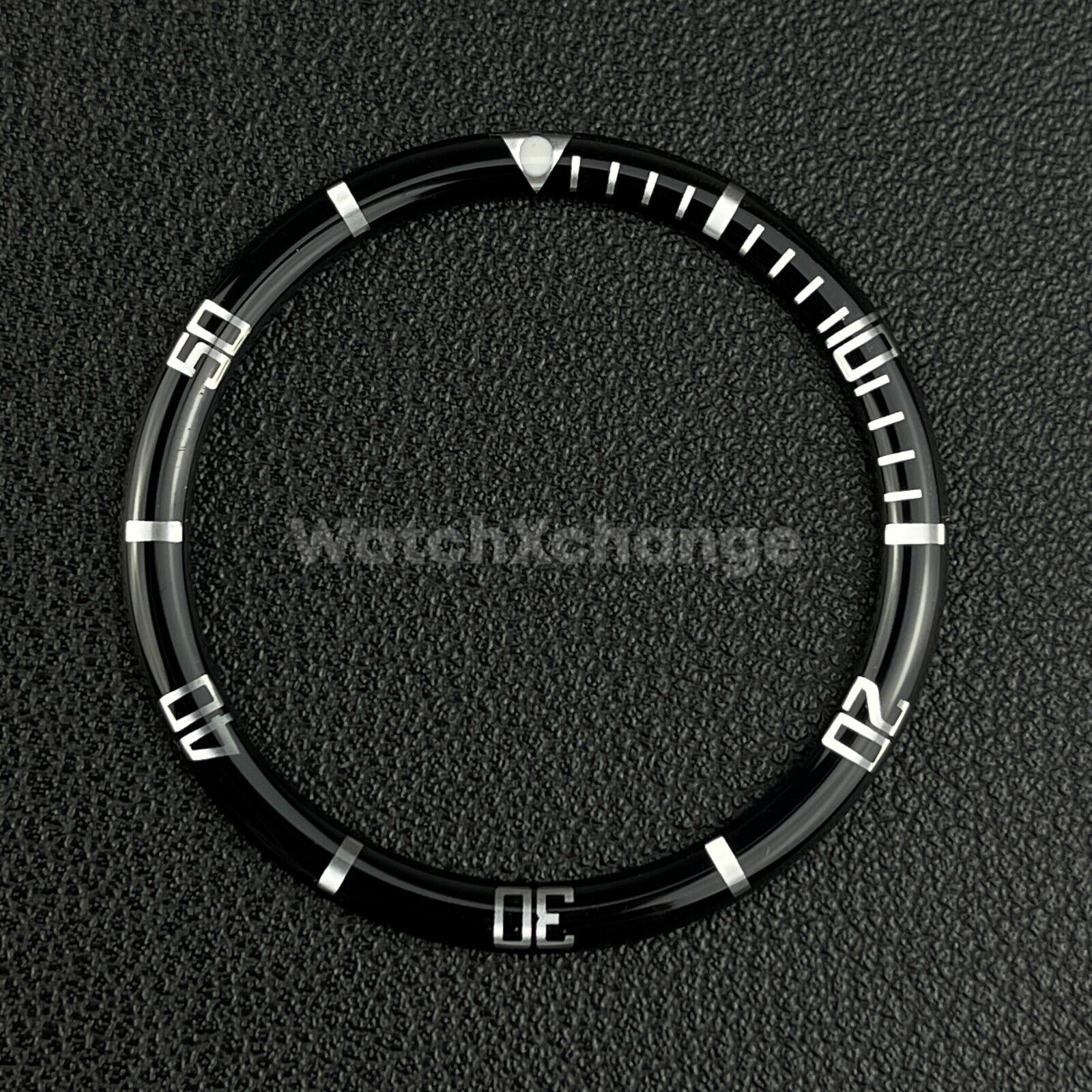 Black & Silver 38mm Flat Resin Bezel Insert For Divers Watch Seiko Mod SKX SRPD