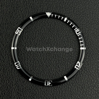 Black & Silver 38mm Flat Resin Bezel Insert For Divers Watch Seiko Mod SKX SRPD