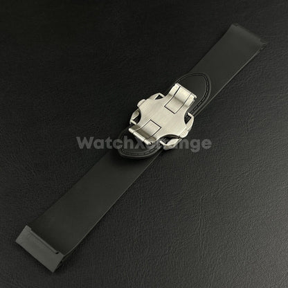 Black Silicone Rubber Diver Strap Band for Cartier Santos 100 XL Large 23mm 25mm