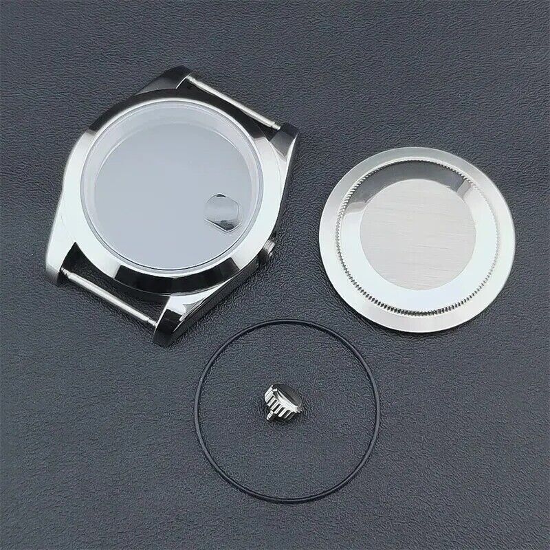 40mm Silver Stainless Steel Watch Case for Seiko NH35/NH36 Mod Sapphire Glass