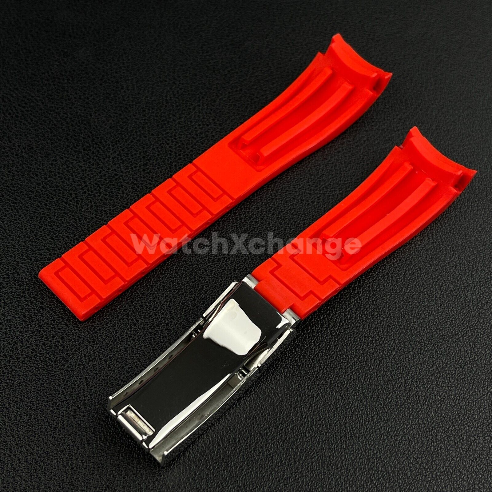 Replacement Submariner GMT 20mm Red Silicone Rubber Watch Strap Band For Rolex