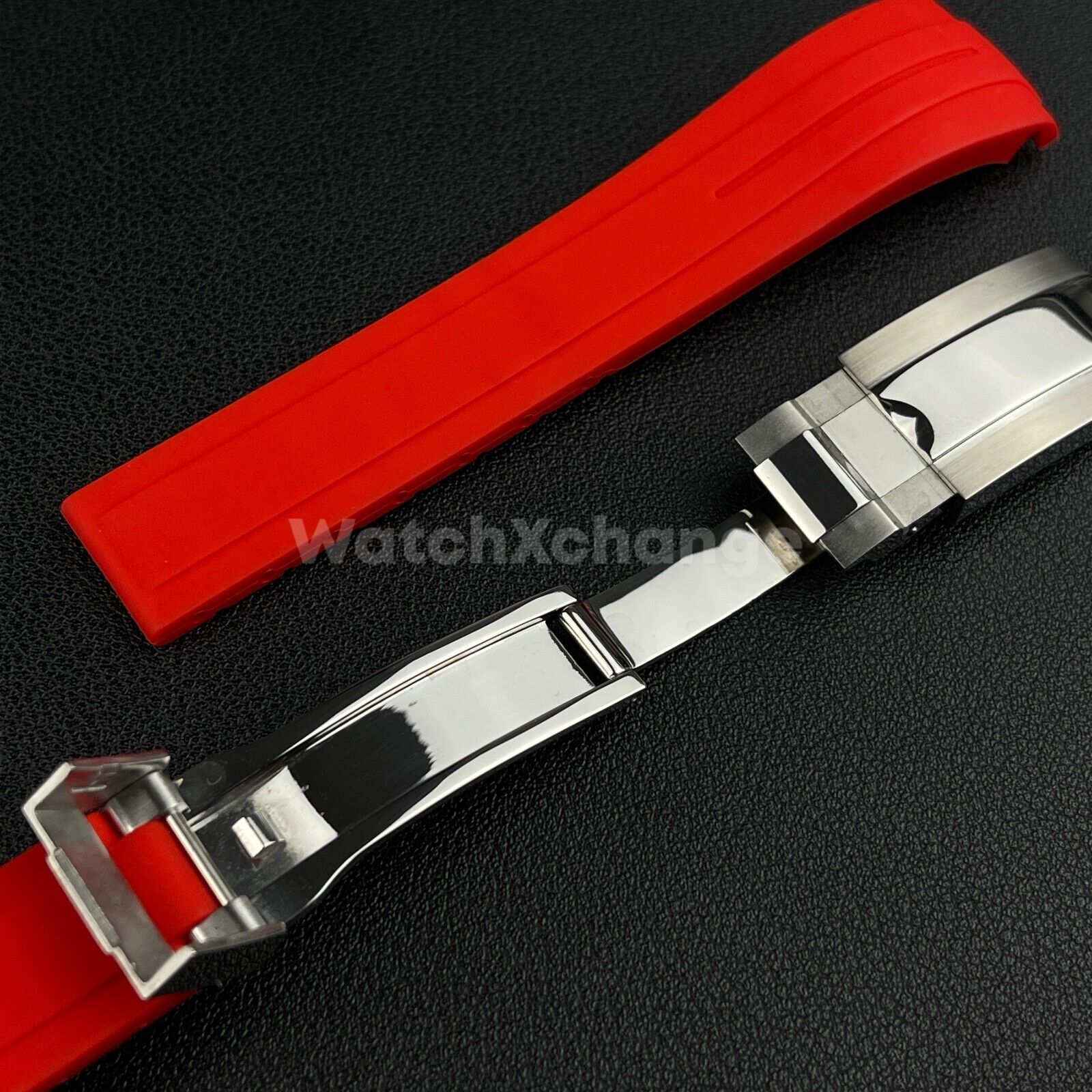 Replacement Submariner GMT 20mm Red Silicone Rubber Watch Strap Band For Rolex