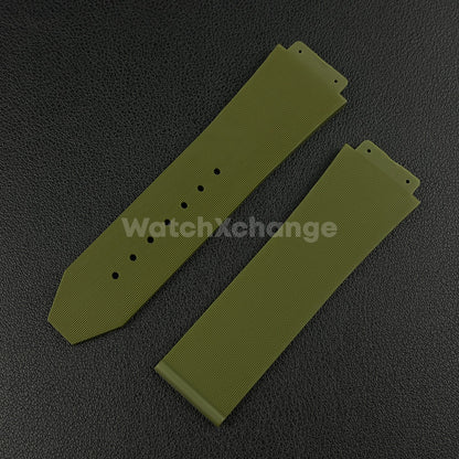 Green Rubber Silicone Watch Strap Waterproof Band 26*19mm Fit HUBLOT BIG BANG