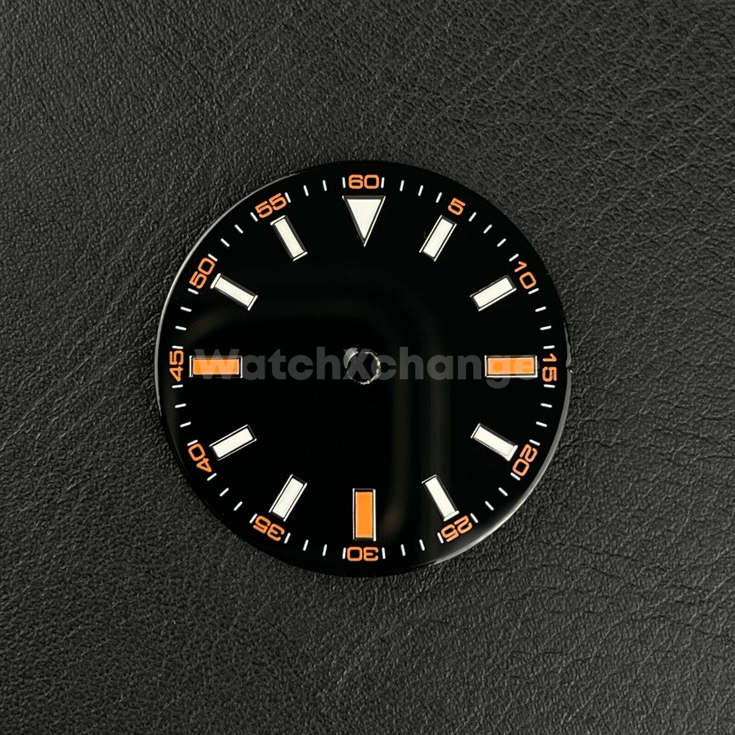 28.5mm Black Orange Watch Dial Blue Luminous for SEIKO NH35 NH36 Movement Parts