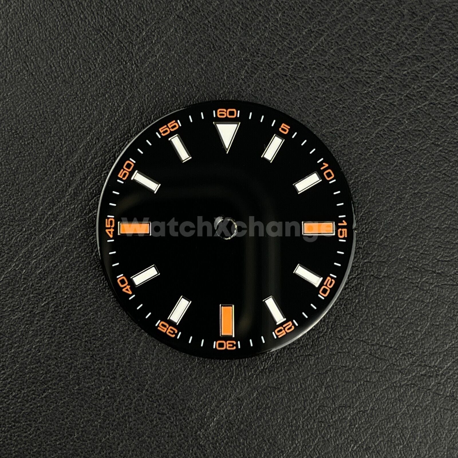 28.5mm Black Orange Watch Dial Blue Luminous for SEIKO NH35 NH36 Movement Parts