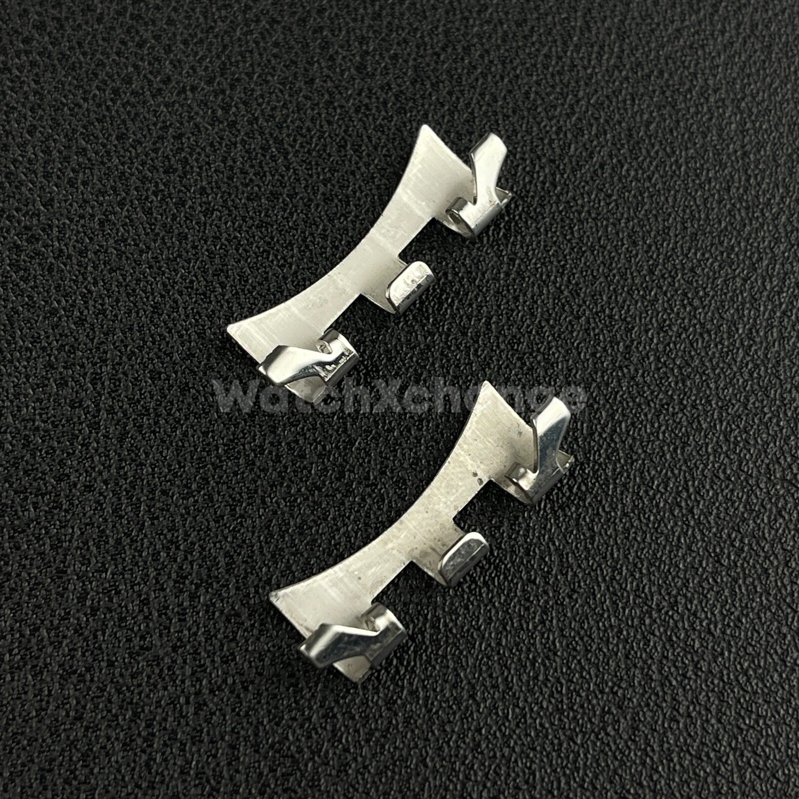 2 Piece Silver Curved End Links For Seiko SK009 SK007 Wristwatch Band Strap
