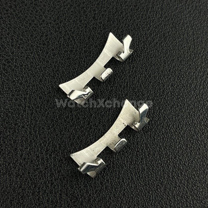 2 Piece Silver Curved End Links For Seiko SK009 SK007 Wristwatch Band Strap