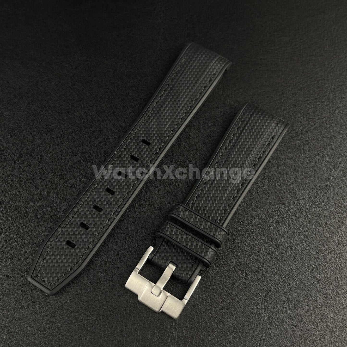Black 20mm Silicone Rubber Curved End Watch Strap Band For Omega Rolex