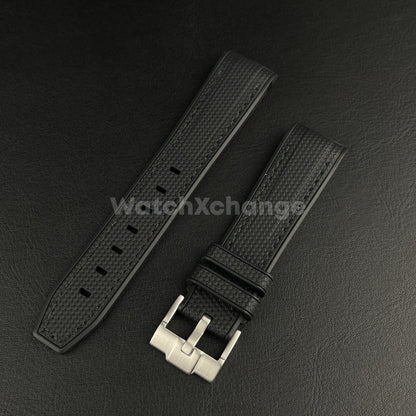 Black 20mm Silicone Rubber Curved End Watch Strap Band For Omega Rolex