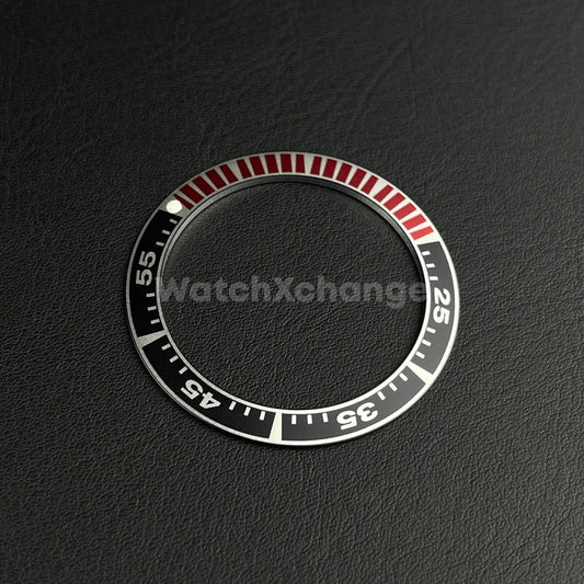 41mm Black & Red Aluminium Bezel Insert Fits Seiko King Prospex Samurai SRPF