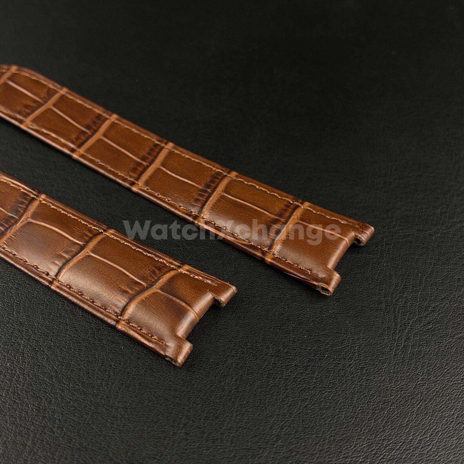 20mm Brown Genuine Leather Strap Band fit Cartier Pasha Watch