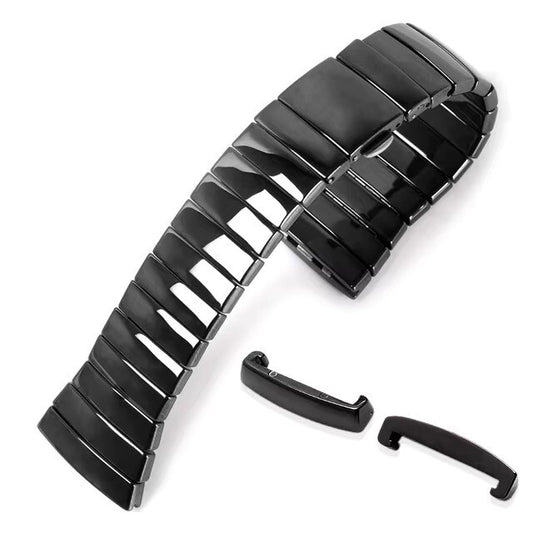 17mm Black Ceramic Watch Band Strap Fit For Rado Sintra Bracelet