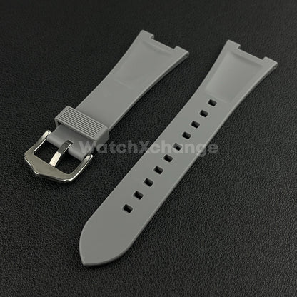 Grey 25*12mm Silicone Rubber Watch Strap For Patek Phillip Nautilus 5711 5712