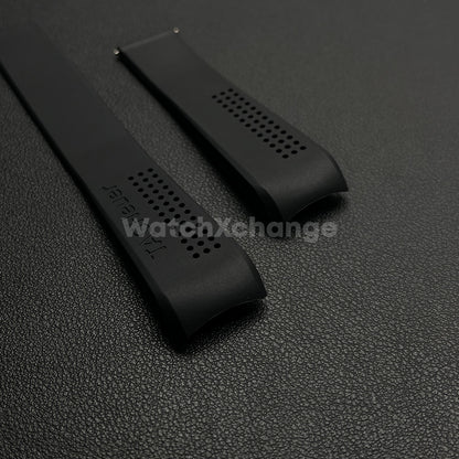 22mm Black Rubber Watch Strap Band Breathable Waterproof For TAG Heuer Carrera