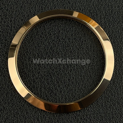 Rose Gold Sloped Polished Stainless Steel Watch Bezel Insert Ring 36mm 39mm