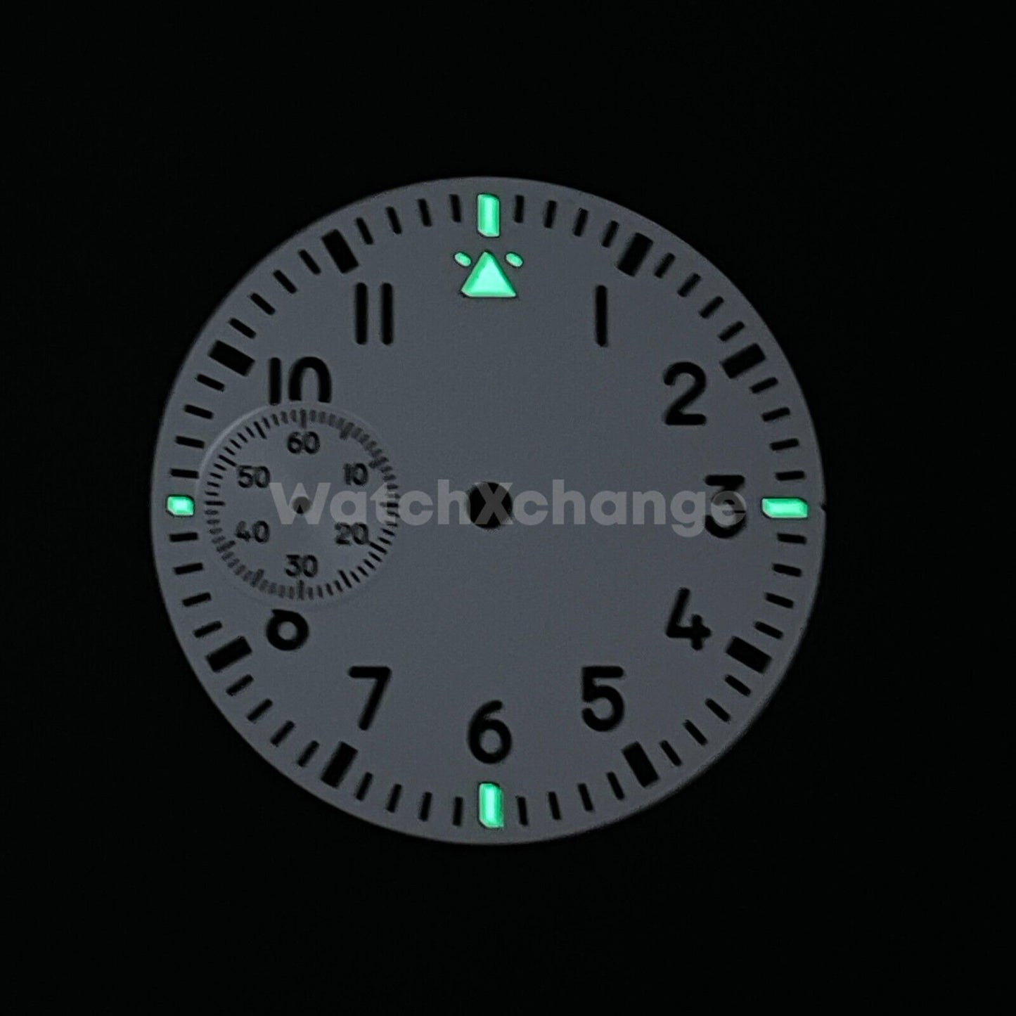 37mm White Watch Dial Green Luminous For ETA6497 Seagull ST3600 Movement Part