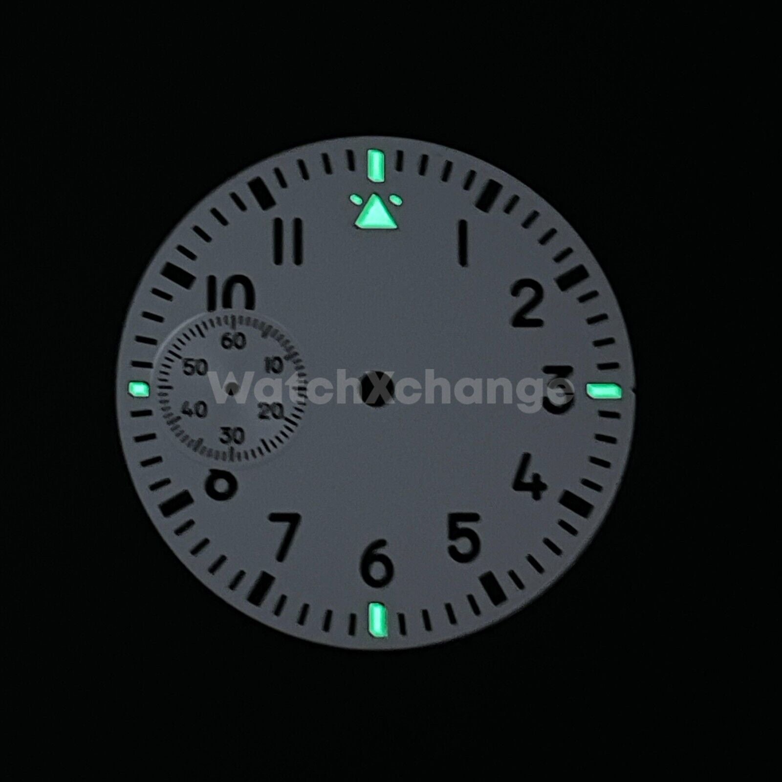 37mm White Watch Dial Green Luminous For ETA6497 Seagull ST3600 Movement Part