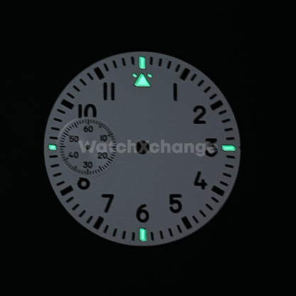 37mm White Watch Dial Green Luminous For ETA6497 Seagull ST3600 Movement Part