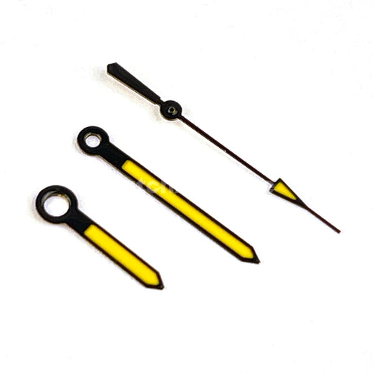 Black & Yellow Watch Hands For SEIKO NH35 NH36 Movements Style Triangle End