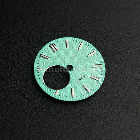 28.5mm Light Blue Green Watch Dial Face Green Luminous For Seiko NH38 Movement