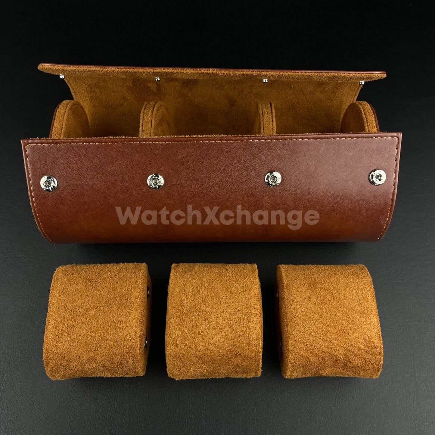 Brown Luxury Watch Storage Case Portable Travel Leather Watch Handmade Case