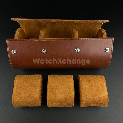 Brown Luxury Watch Storage Case Portable Travel Leather Watch Handmade Case