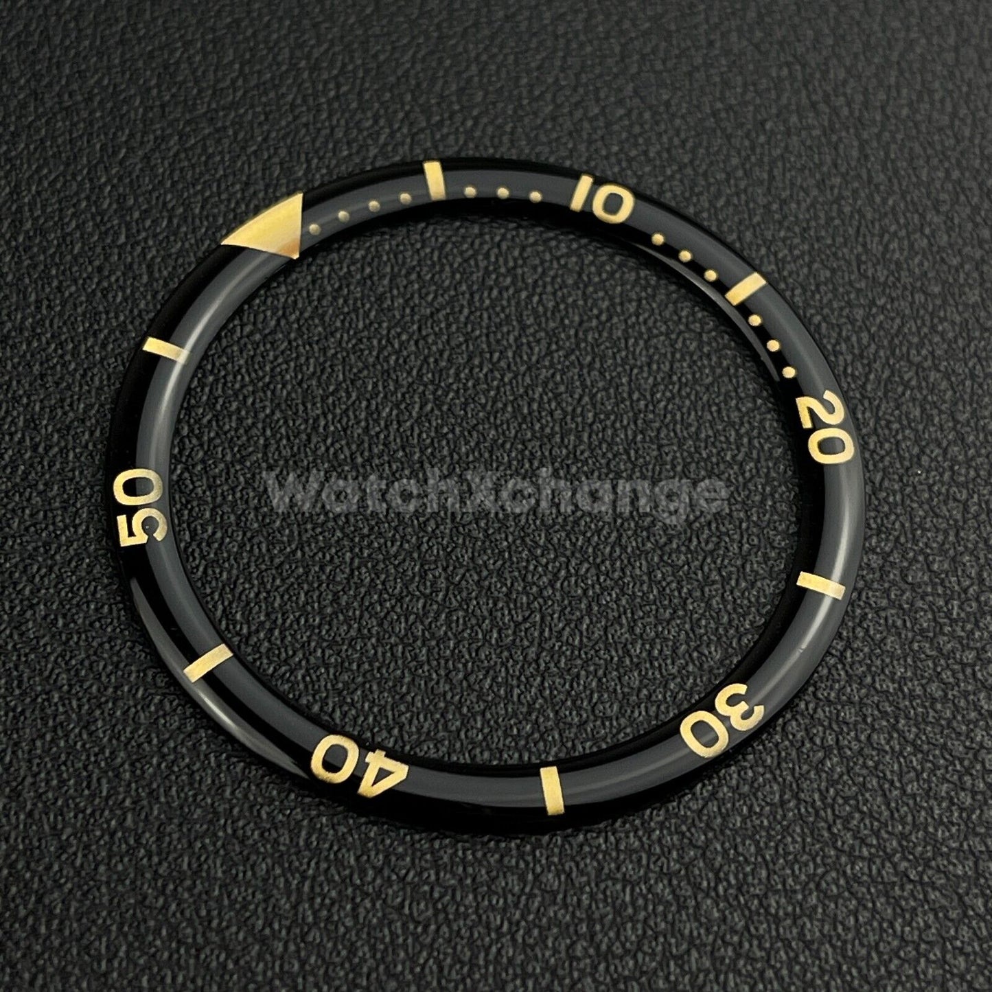 Black & Gold 38mm Flat Resin Bezel Insert For Divers Watch Seiko Mod SKX SRPD