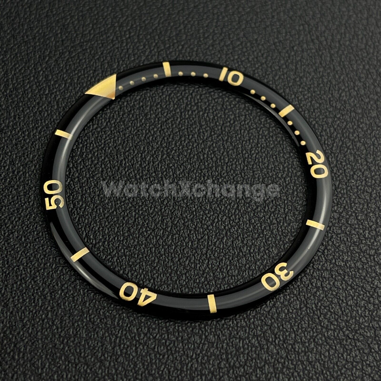 Black & Gold 38mm Flat Resin Bezel Insert For Divers Watch Seiko Mod SKX SRPD