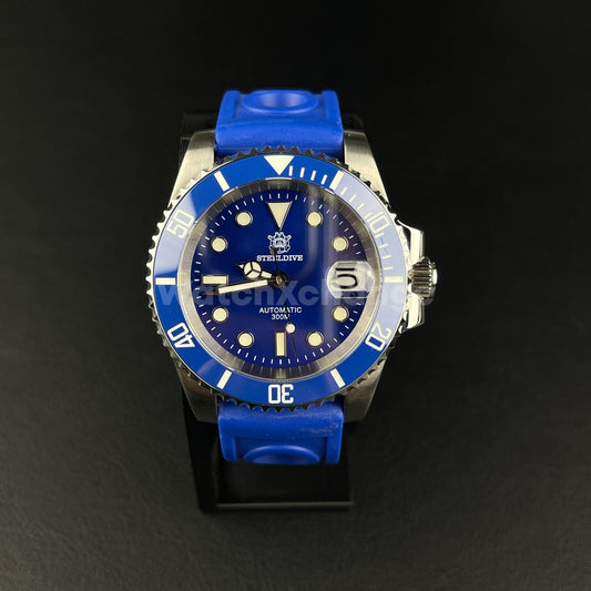 STEELDIVE Blue 41mm Diving Mens Watch NH35A Automatic Movement Sapphire Steel