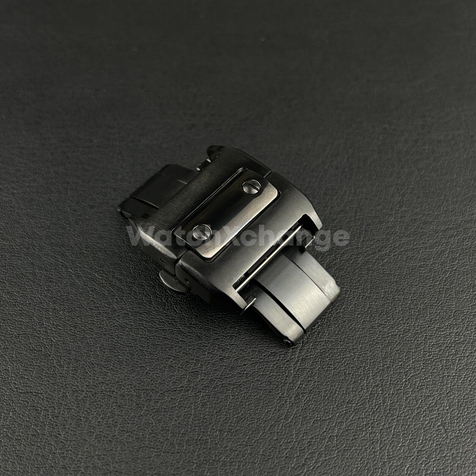 Black 18 21mm Stainless Steel Deployment Buckle/Clasp fit CARTIER SANTOS watch