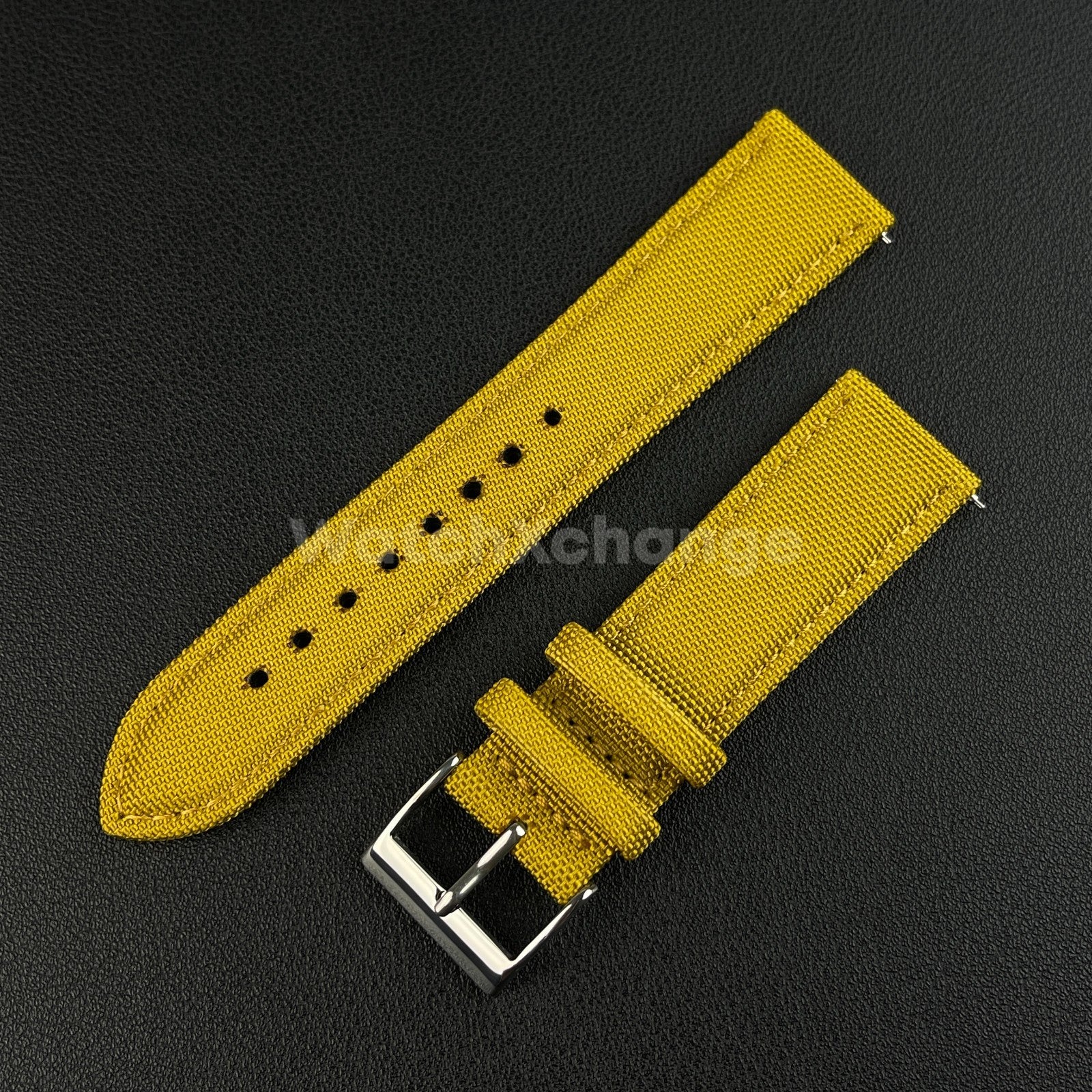 Yellow Watch Strap Band Nylon Canvas Sailcloth Quick Release 20mm 22mm 24mm