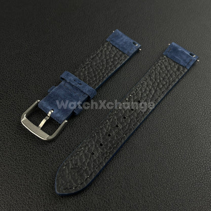 Navy Blue Watch Strap Suede Leather Premium Quick Release Band 18 19 20 22mm