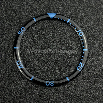 Black & Blue 38mm Flat Resin Bezel Insert For Divers Watch Seiko Mod SKX SRPD