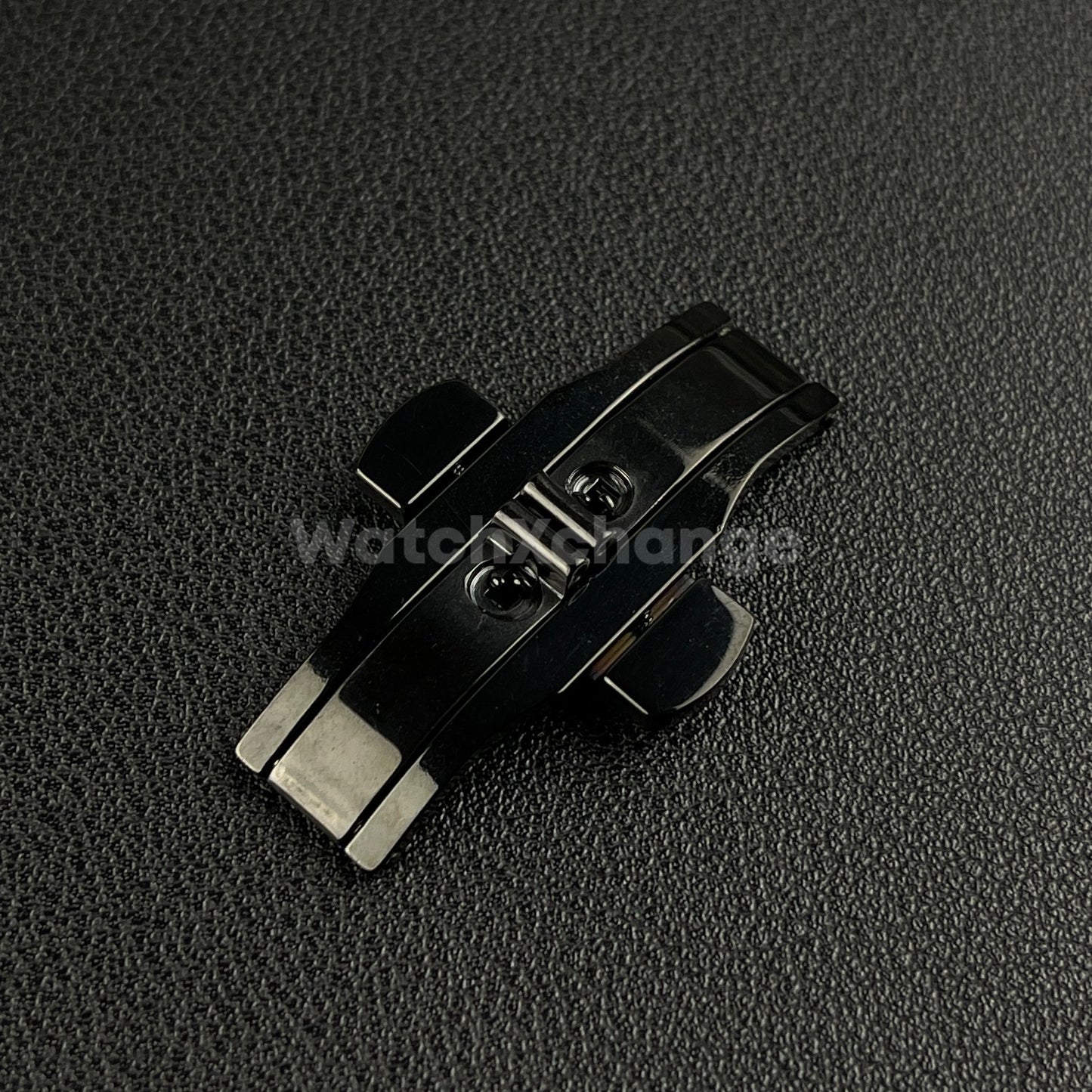 Black Double Push Button Butterfly Clasp Buckle For Watch Band Strap