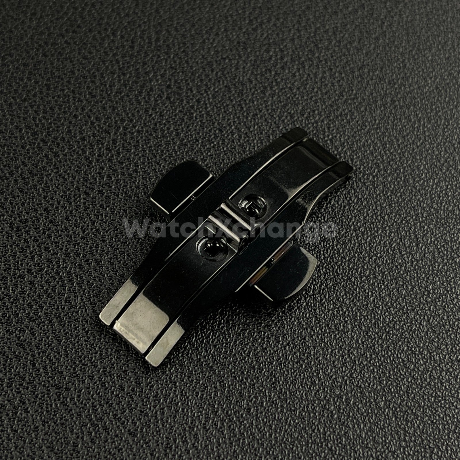 Black Double Push Button Butterfly Clasp Buckle For Watch Band Strap