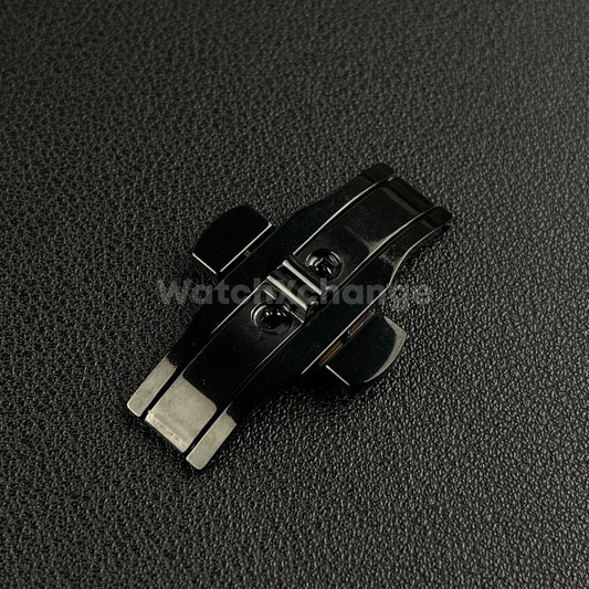 Black Double Push Button Butterfly Clasp Buckle For Watch Band Strap