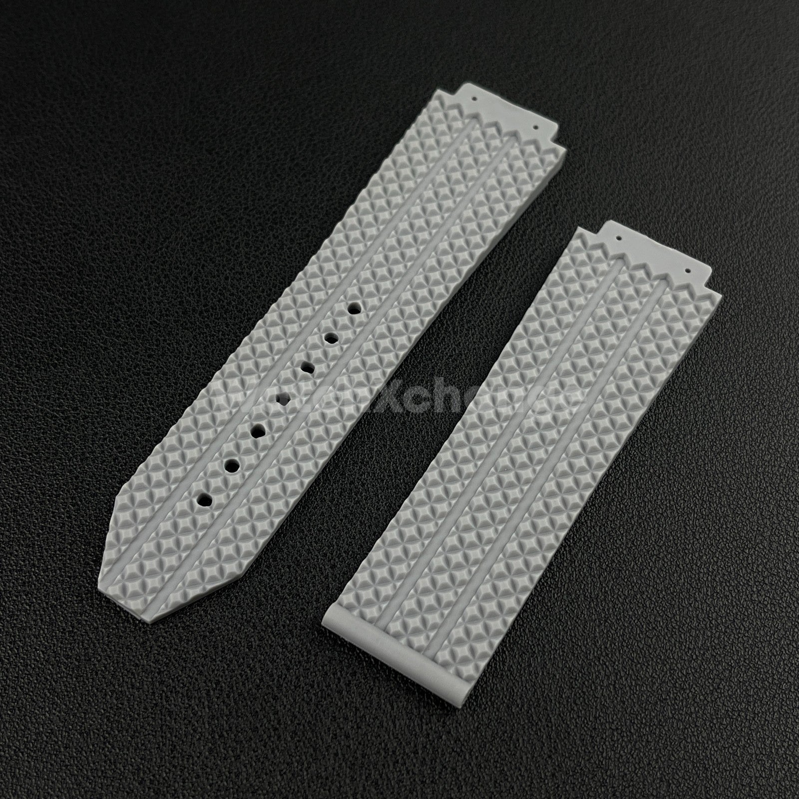 Grey Rubber Silicone Watch Strap Waterproof 26*19mm Fit HUBLOT BIG BANG Yubo