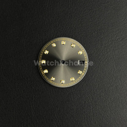 28.5mm Grey Diamond Watch Dial for SEIKO NH35 NH36 Movement