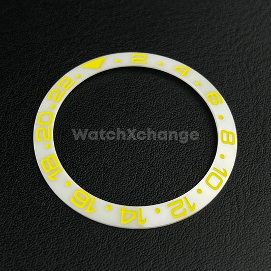 Yellow White 38mm Ceramic Bezel Insert For Rolex Seiko SKX007 SKX009 SRPD Sloped