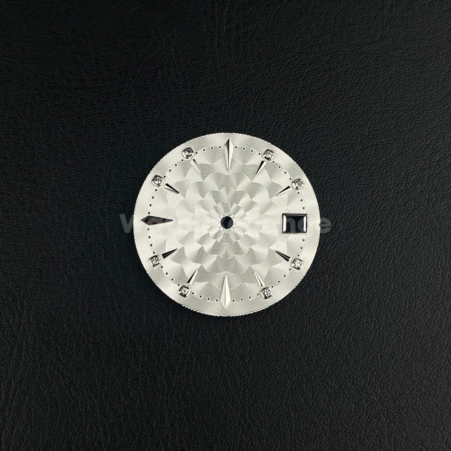 29mm Silver Watch Dial Face Radial Pattern Diamond Scale for NH35/36 Movements