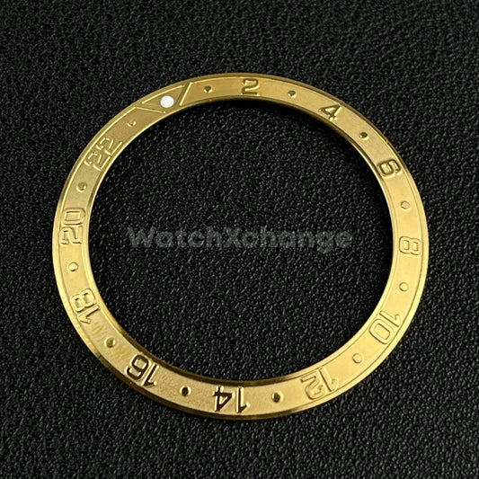 Gold 38mm Sloping Bezel Insert For Watch Seiko GMT Rolex SKX007 SRPD