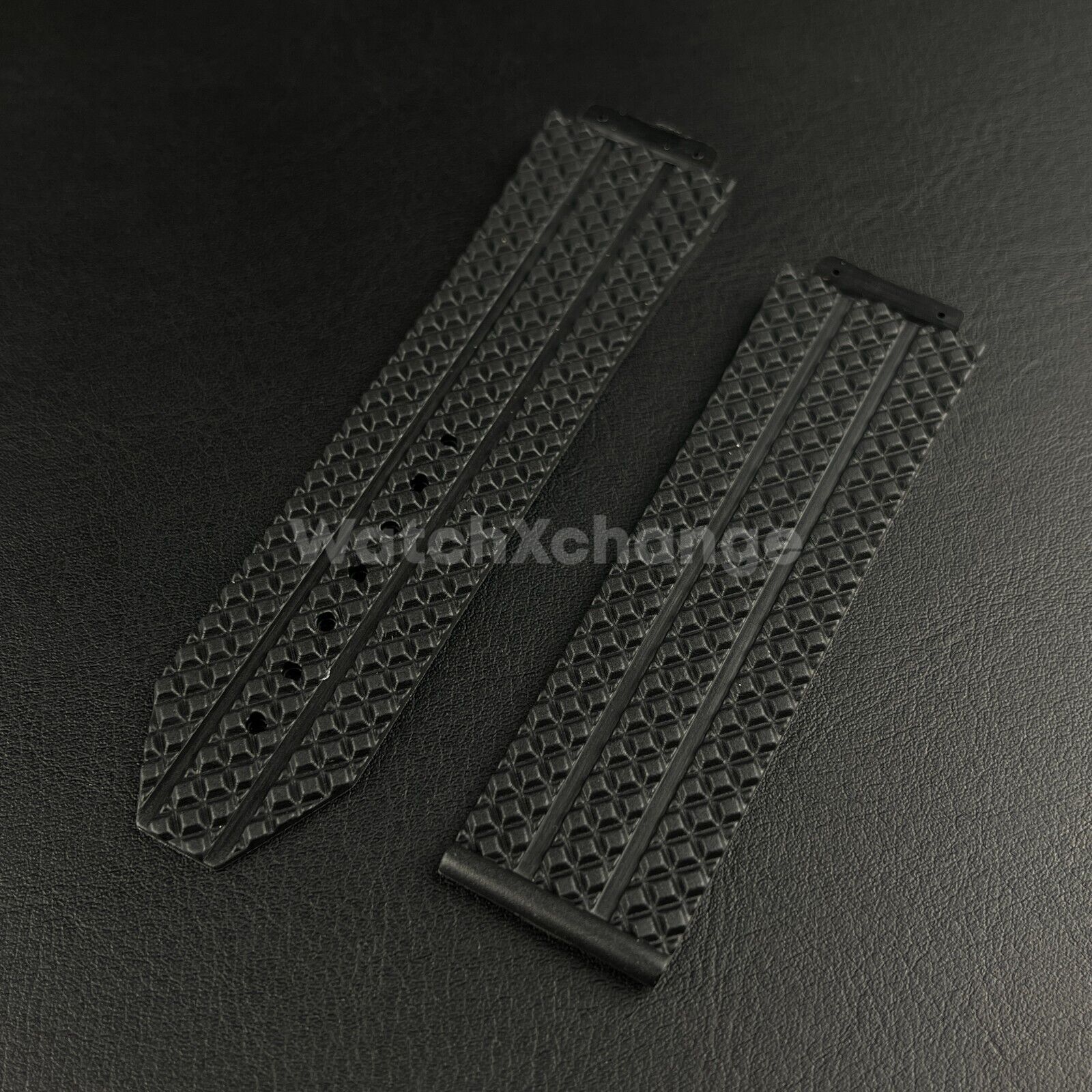 For HUBLOT Big Bang Yubo Black Premium Rubber Silicone Watch Strap 24*17 26*19mm