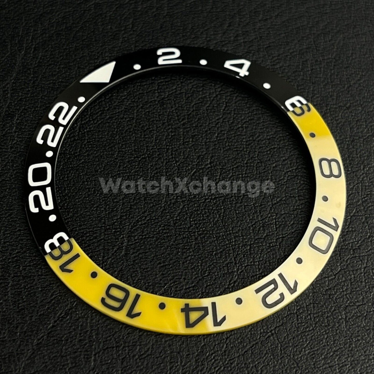 Yellow Ceramic Bezel Insert 38mm GMT For Rolex Seiko SKX007 SKX009 SRPD Sloped