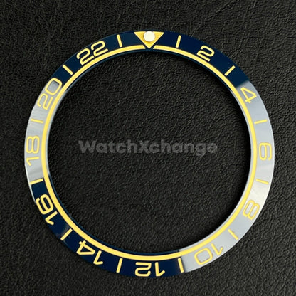 Blue Ceramic Bezel Insert 38mm GMT For Rolex Seiko SKX007 SKX009 SRPD Sloped