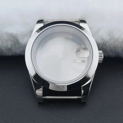 36mm Silver Stainless Steel Watch Case for Seiko NH35/NH36 Mod Sapphire Glass